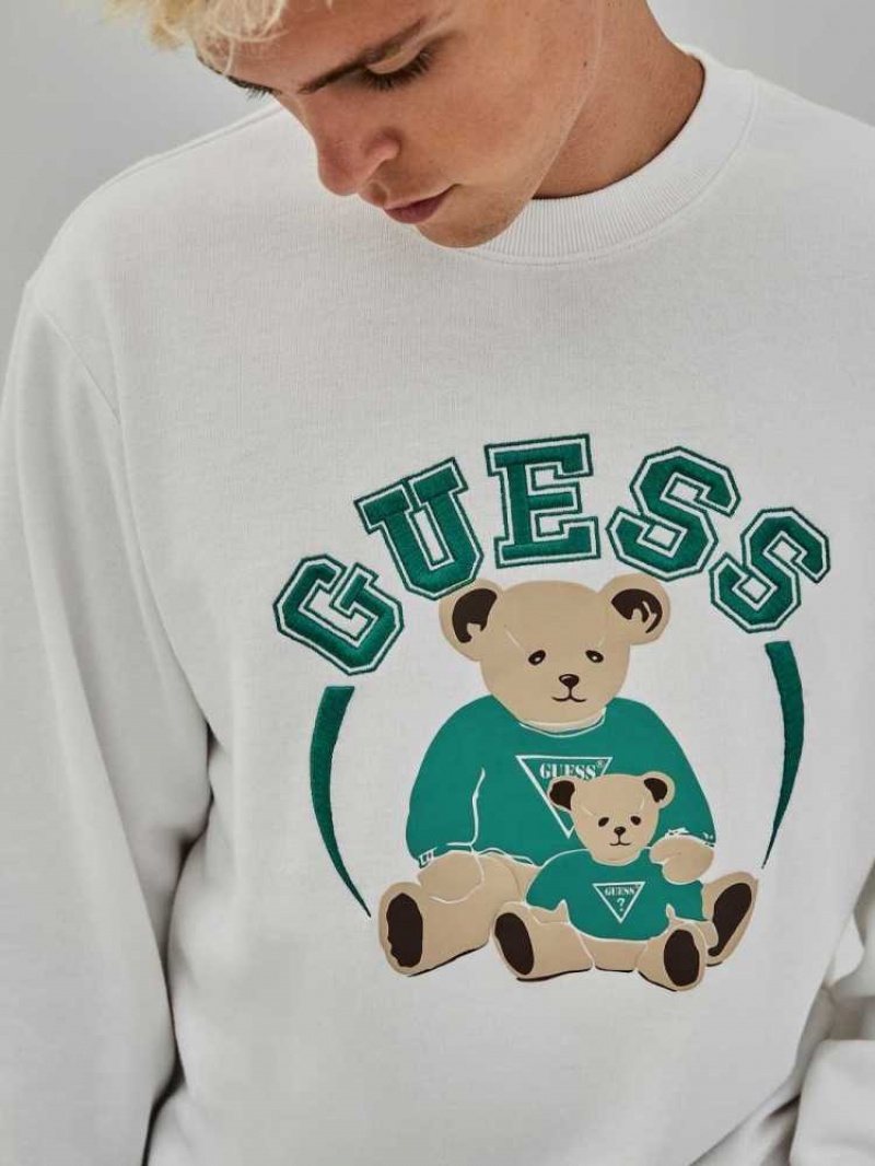 Sweatshirt Guess Originale Bear Crewneck Homme Blanche | 32748-TCSI