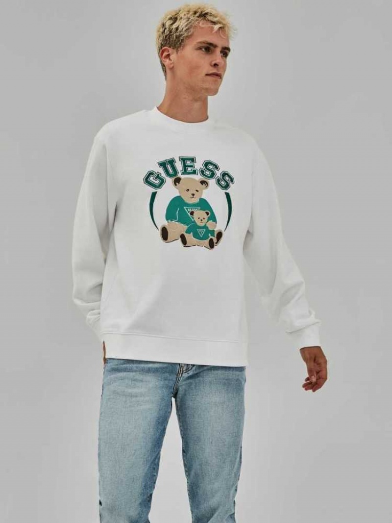 Sweatshirt Guess Originale Bear Crewneck Homme Blanche | 32748-TCSI