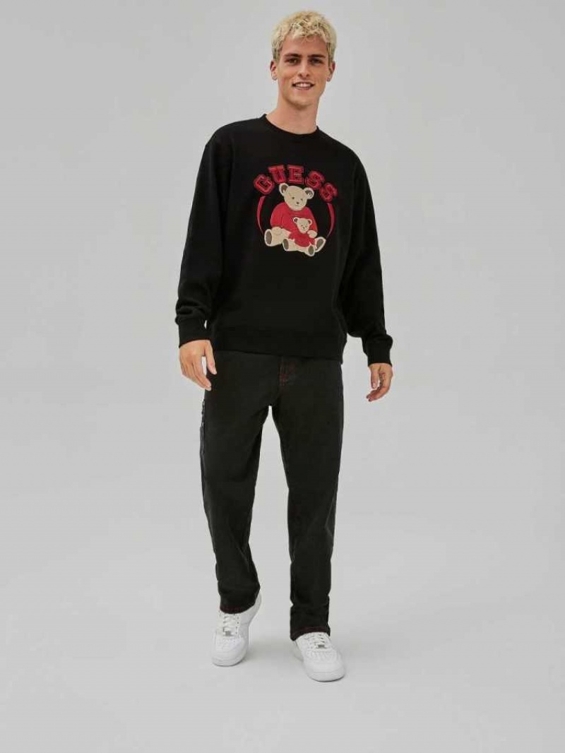 Sweatshirt Guess Originale Bear Crewneck Homme Noir | 16475-LVMR