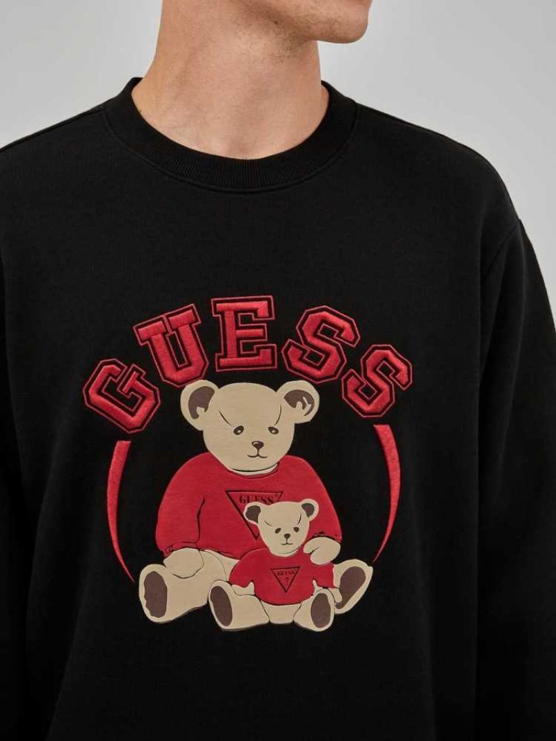 Sweatshirt Guess Originale Bear Crewneck Homme Noir | 16475-LVMR