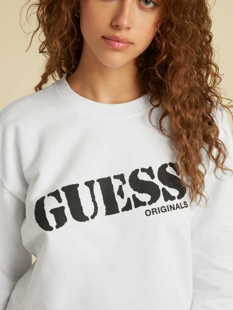 Sweatshirt Guess Originale Kit Femme Blanche | 93154-ANOR