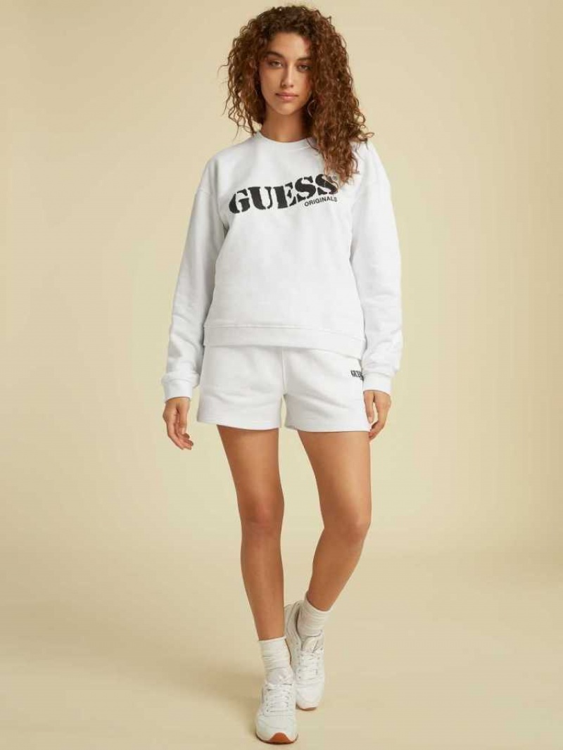 Sweatshirt Guess Originale Kit Femme Blanche | 93154-ANOR