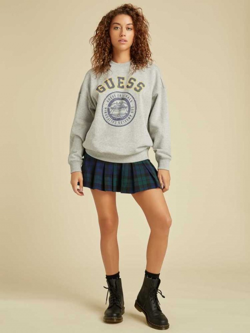 Sweatshirt Guess Originale Oversized Pullover Femme Grise Clair | 58406-FXNQ