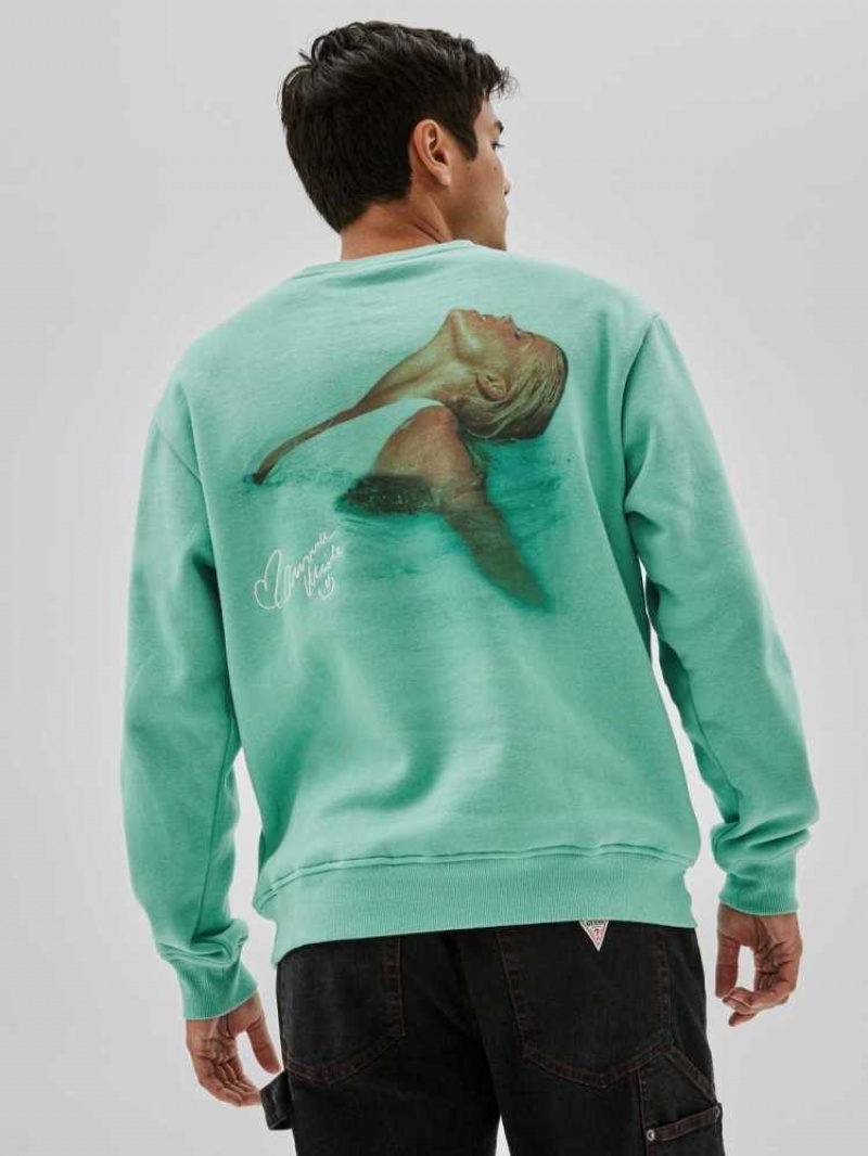 Sweatshirt Guess Originale x Anna Nicole Smith Homme Vert Bleu | 12650-UGHM