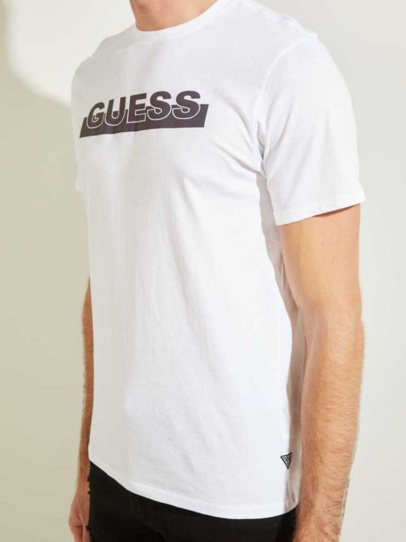 T Shirts Guess Apex Homme Blanche | 85321-ILCR