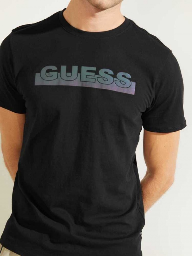 T Shirts Guess Apex Homme Noir | 86109-VSNC