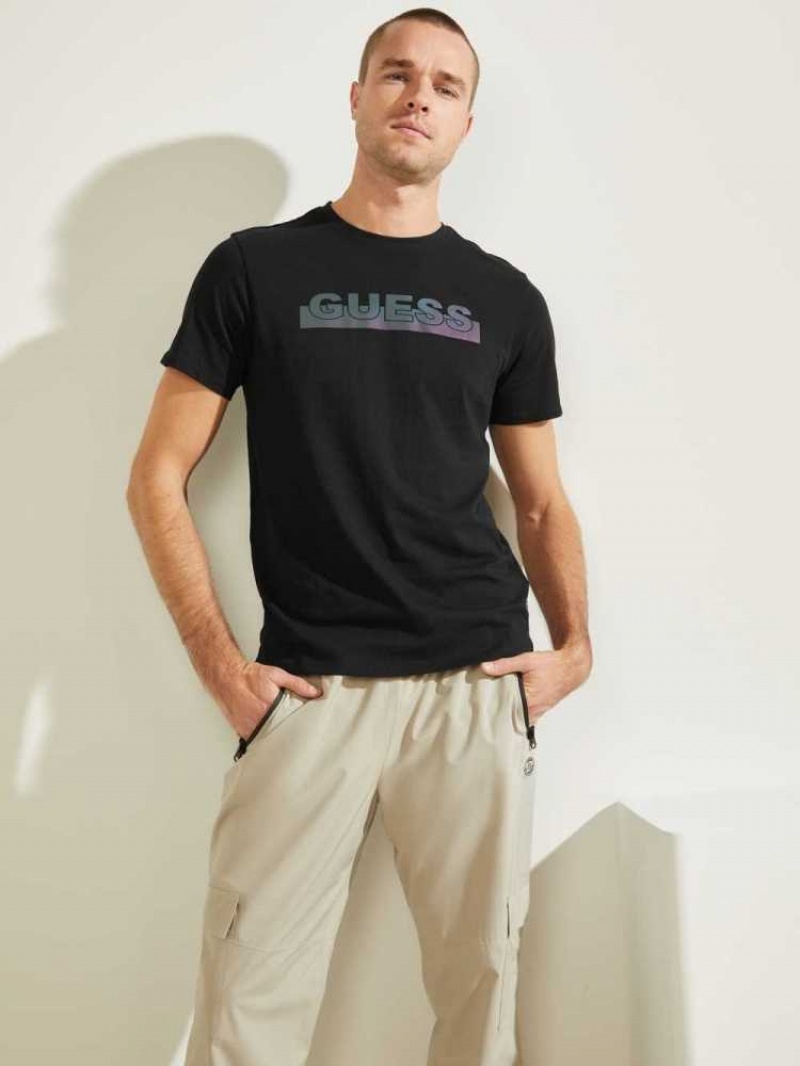 T Shirts Guess Apex Homme Noir | 86109-VSNC