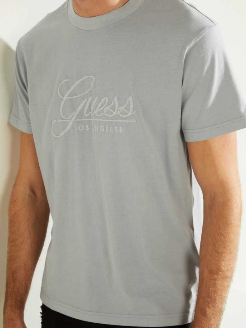 T Shirts Guess Classical Embroidered Logo Homme Blanche | 08569-SNJK