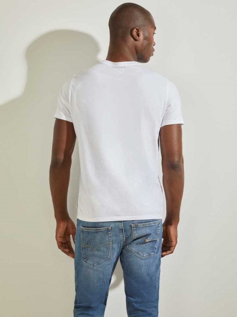 T Shirts Guess Classiche Pima Crew Homme Blanche | 51320-CIMT