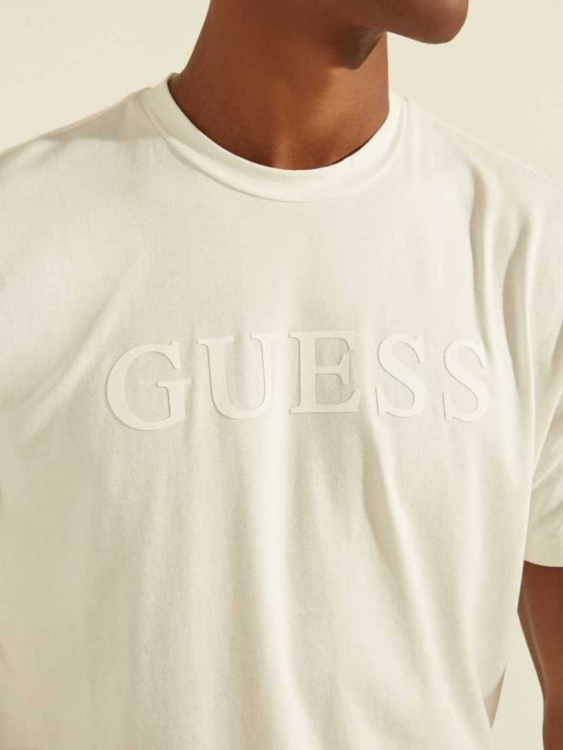 T Shirts Guess Eco Alphy Homme Blanche | 98753-HUBV