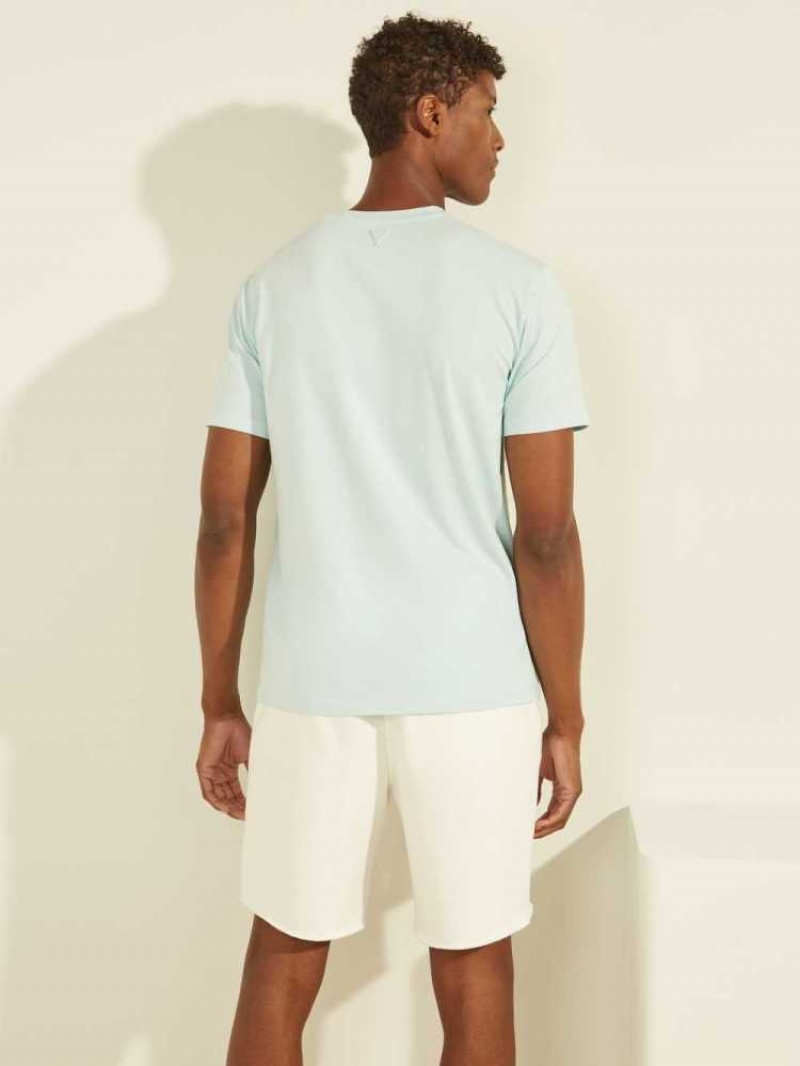 T Shirts Guess Eco Alphy Homme Bleu | 12493-LIFW