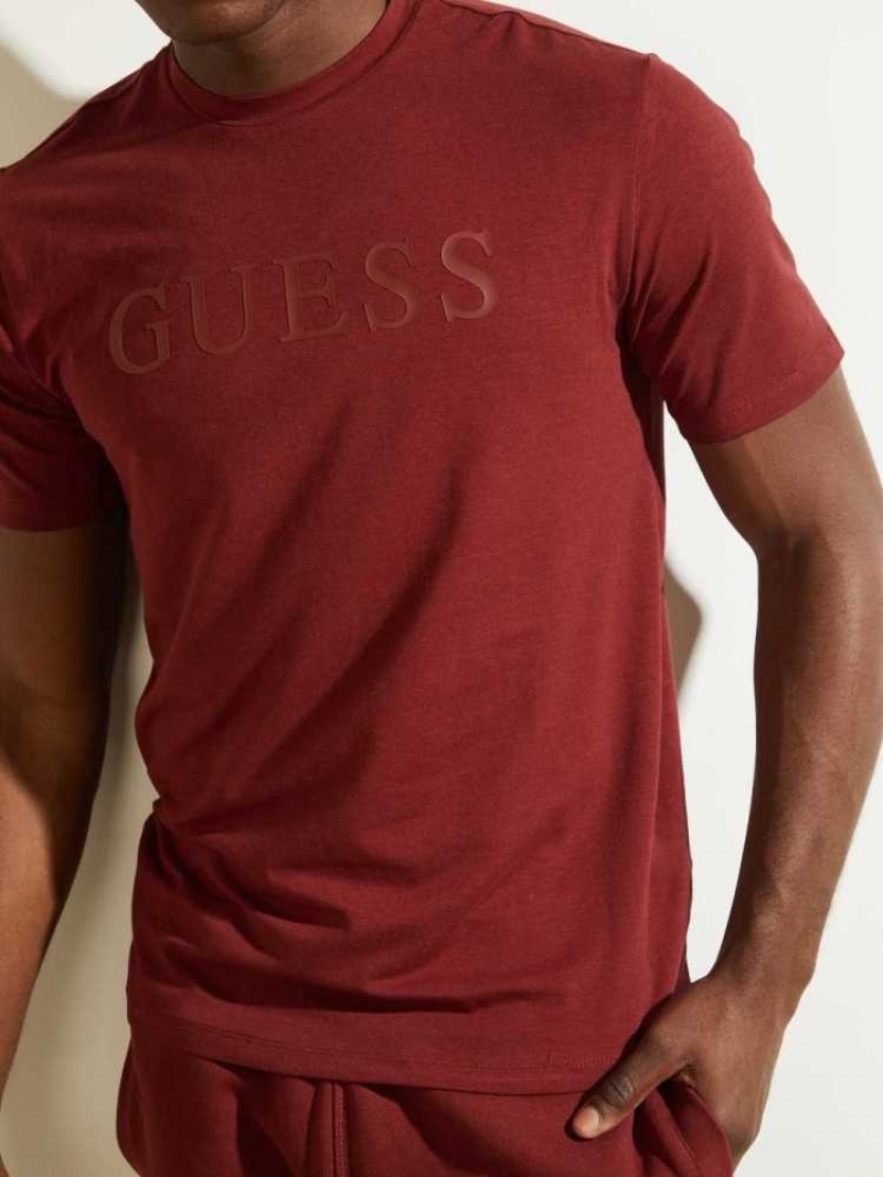 T Shirts Guess Eco Alphy Homme Bordeaux | 67493-UESN