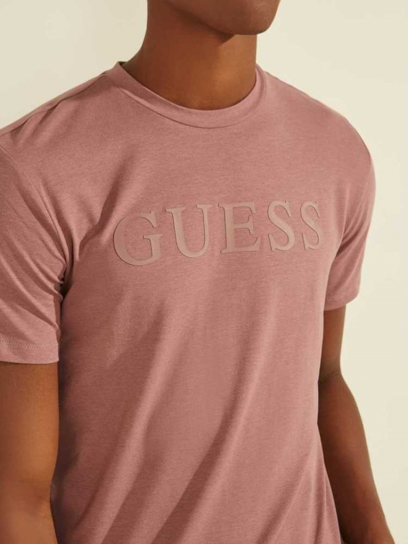 T Shirts Guess Eco Alphy Homme Rose | 43159-TUMH