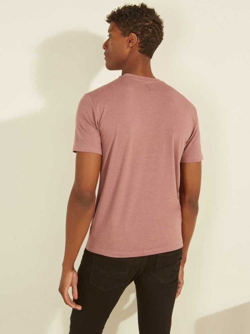 T Shirts Guess Eco Alphy Homme Rose | 43159-TUMH