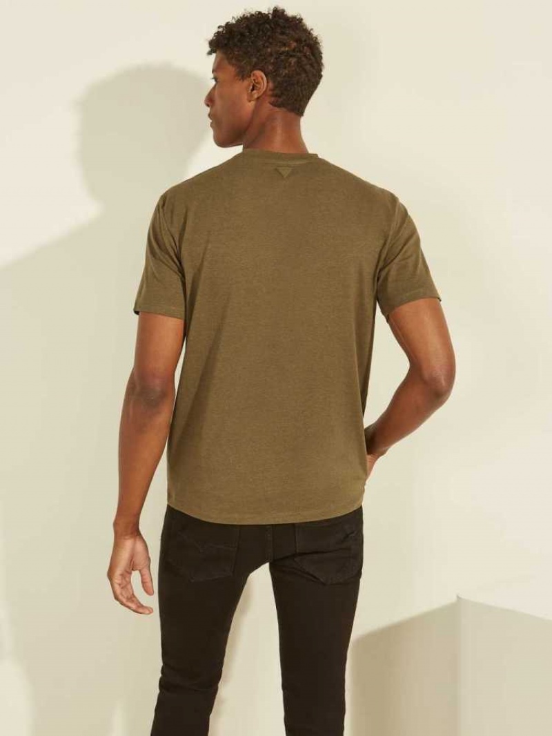 T Shirts Guess Eco Alphy Homme Vert Olive | 45036-RATK