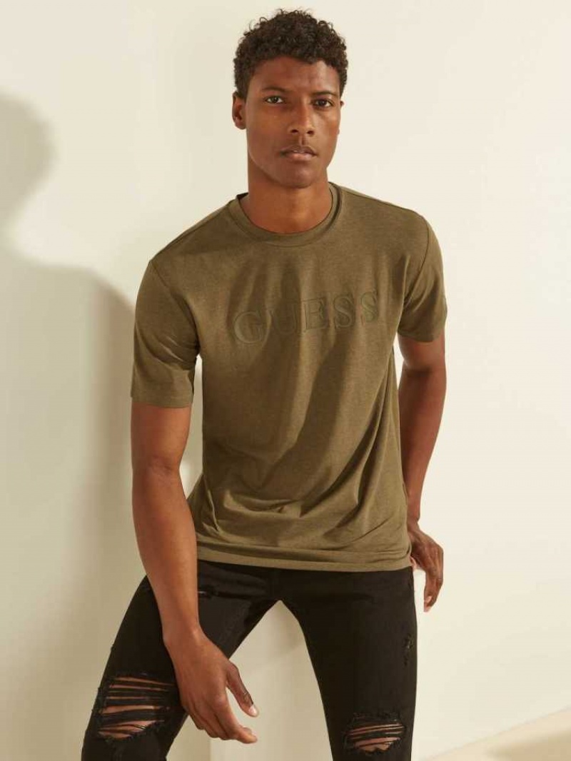 T Shirts Guess Eco Alphy Homme Vert Olive | 45036-RATK