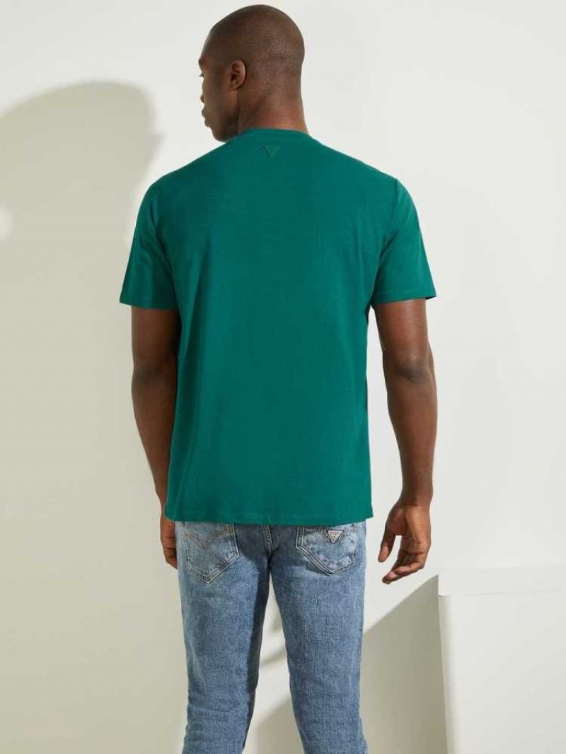 T Shirts Guess Eco Alphy Homme Vert | 13709-QJSK