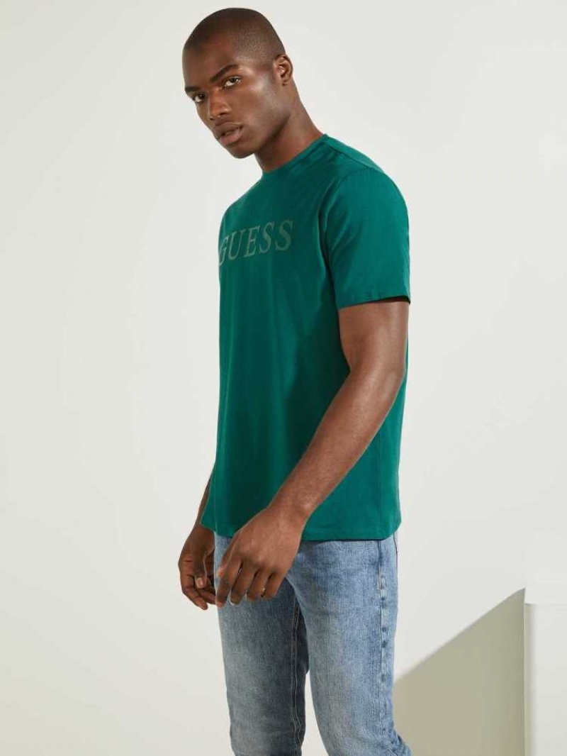 T Shirts Guess Eco Alphy Homme Vert | 13709-QJSK