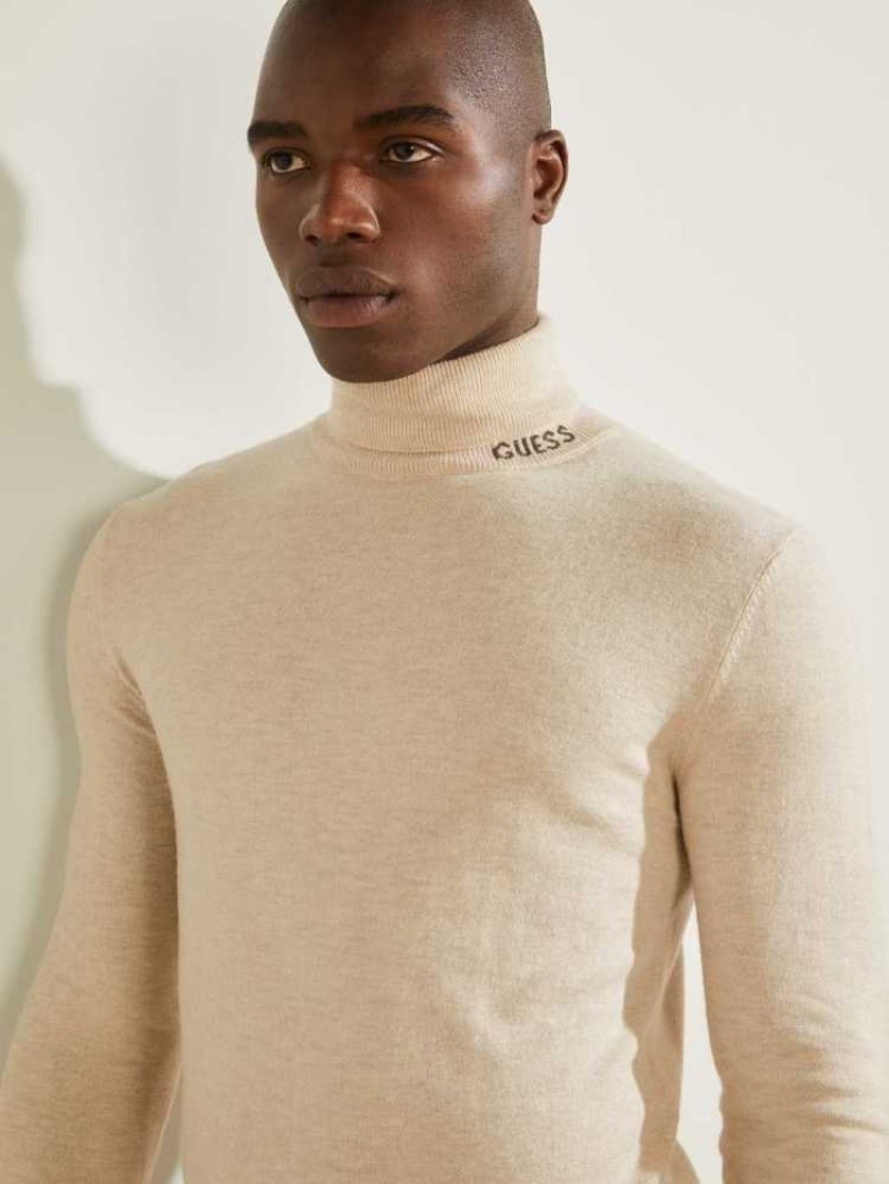 T Shirts Guess Eco Lane Basic Turtleneck Homme Blanche | 34218-QOCK