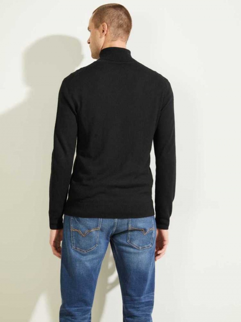 T Shirts Guess Eco Lane Basic Turtleneck Homme Noir | 97382-EUMR