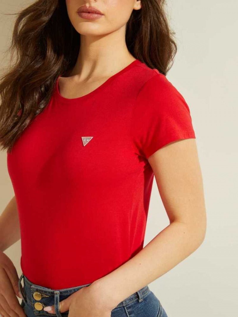 T Shirts Guess Eco Logo Baby Femme Rouge | 15836-MLSJ