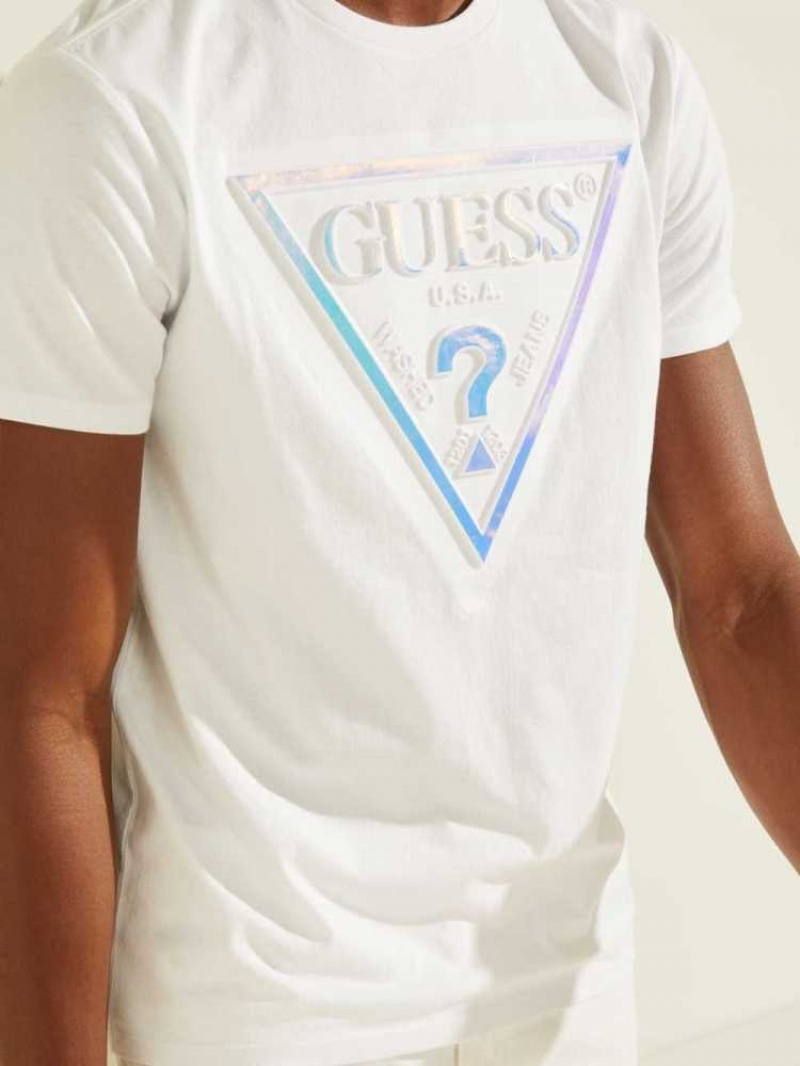 T Shirts Guess Hologram Logo Homme Blanche | 79184-YLJN