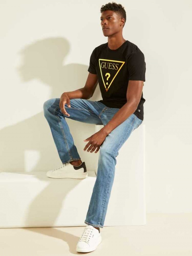 T Shirts Guess Hologram Logo Homme Noir | 91584-JVUW