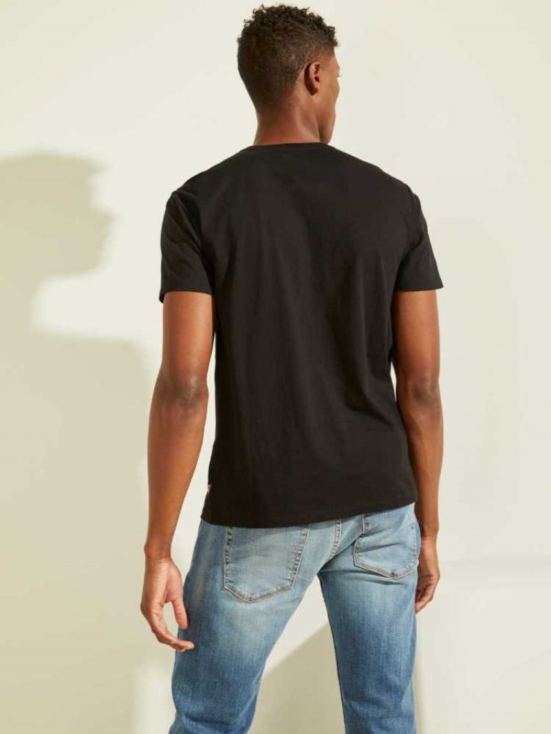 T Shirts Guess Hologram Logo Homme Noir | 91584-JVUW