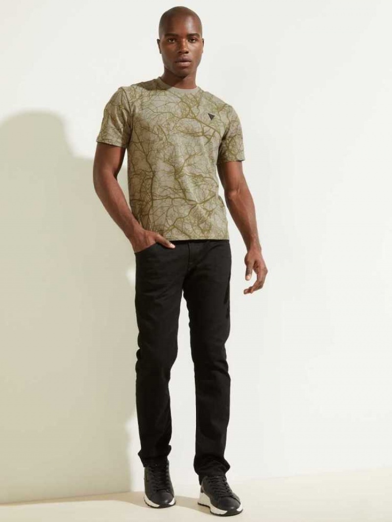 T Shirts Guess Jesse Homme Vert Olive | 68013-WHYF