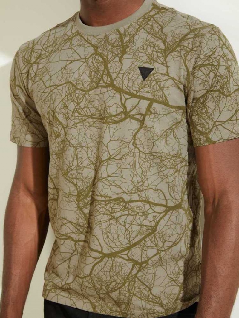 T Shirts Guess Jesse Homme Vert Olive | 68013-WHYF