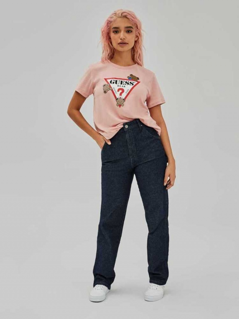 T Shirts Guess Kaira Easy Femme Rose | 73609-IXMB