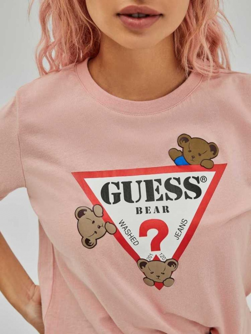 T Shirts Guess Kaira Easy Femme Rose | 73609-IXMB