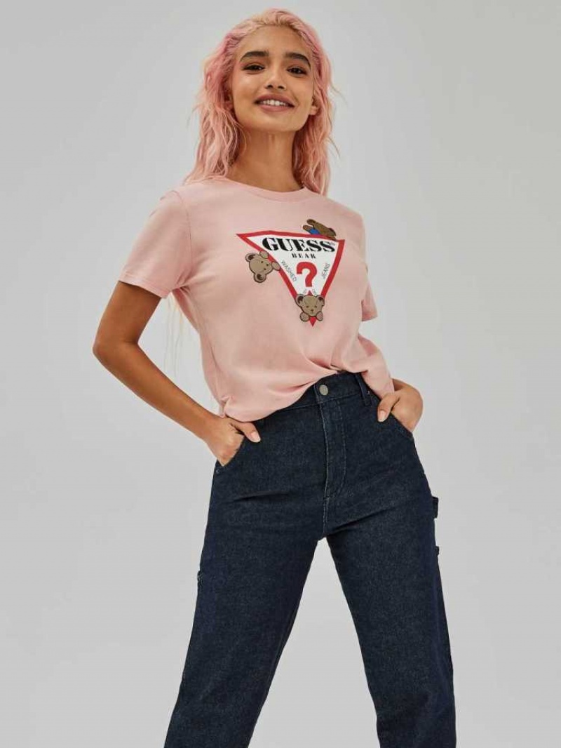 T Shirts Guess Kaira Easy Femme Rose | 73609-IXMB