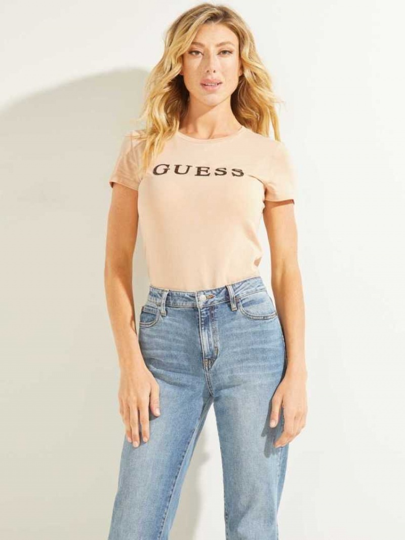 T Shirts Guess Kimetz Femme Platine | 83642-LPYT