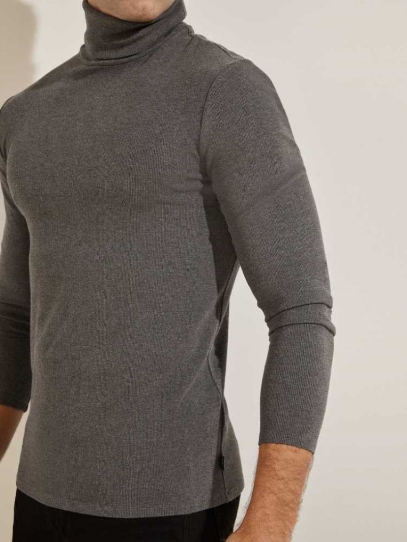 T Shirts Guess Mateo Turtleneck Homme Grise Foncé | 94715-FNST