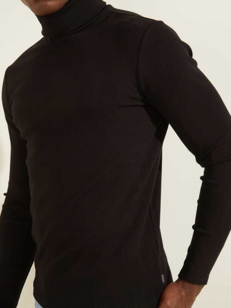 T Shirts Guess Mateo Turtleneck Homme Noir | 52046-RKFB