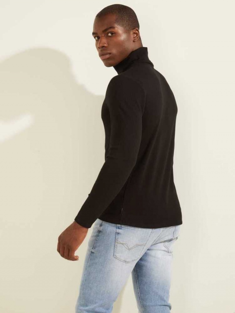 T Shirts Guess Mateo Turtleneck Homme Noir | 52046-RKFB