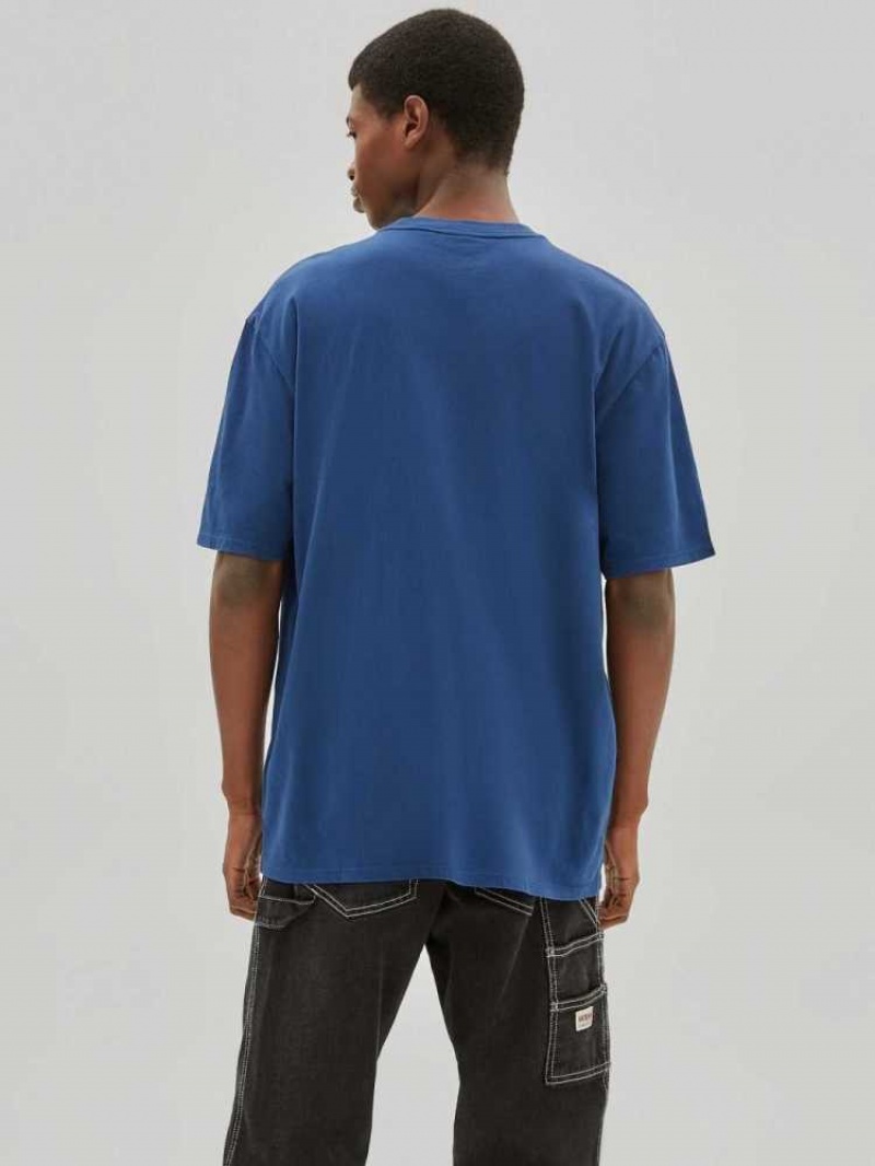 T Shirts Guess Originale Alpine Homme Bleu | 16520-HXQG