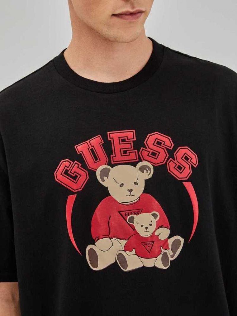 T Shirts Guess Originale Bear Homme Noir | 10298-IUWQ