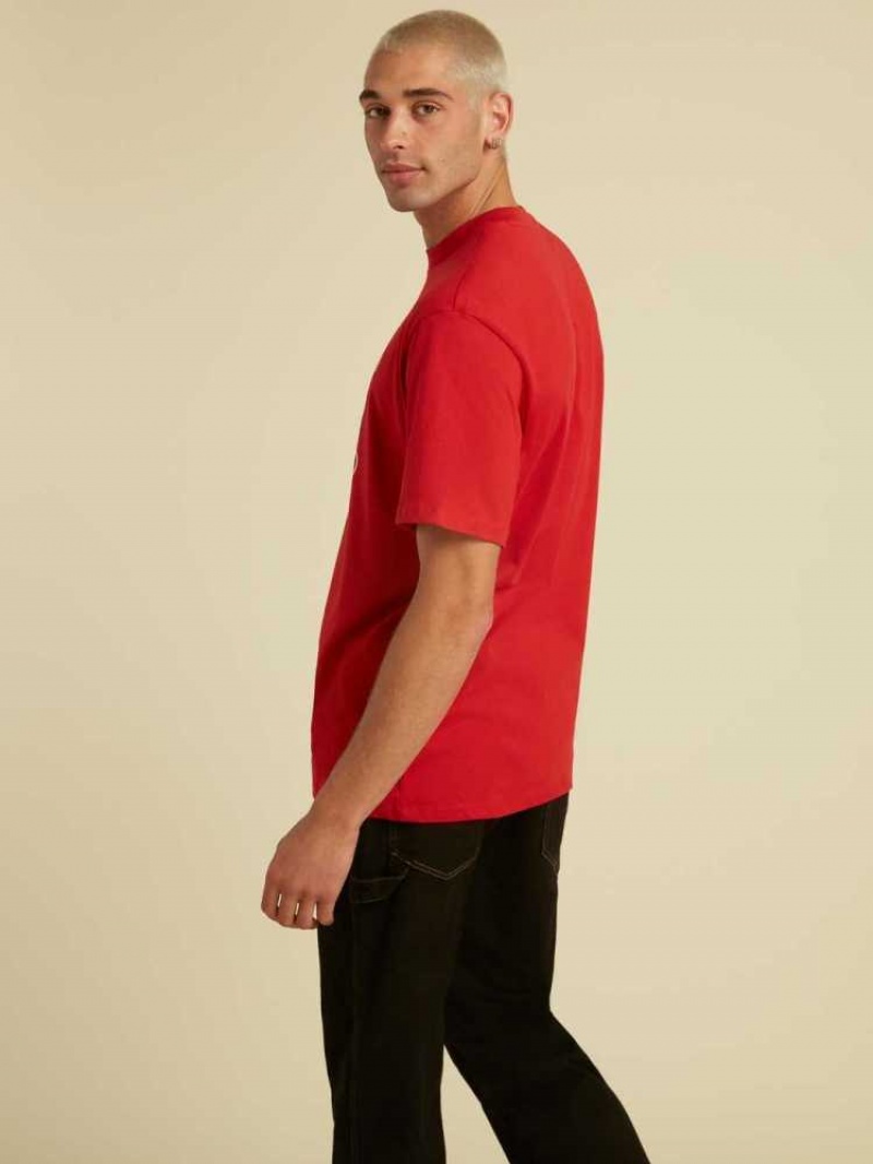 T Shirts Guess Originale Grid Homme Rouge | 51924-SRLC