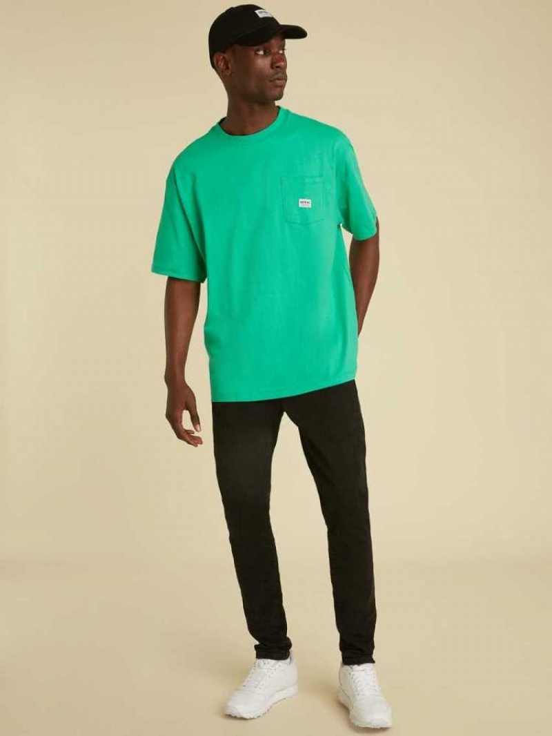 T Shirts Guess Originale Kit Pocket Homme Vert | 90637-OHMB