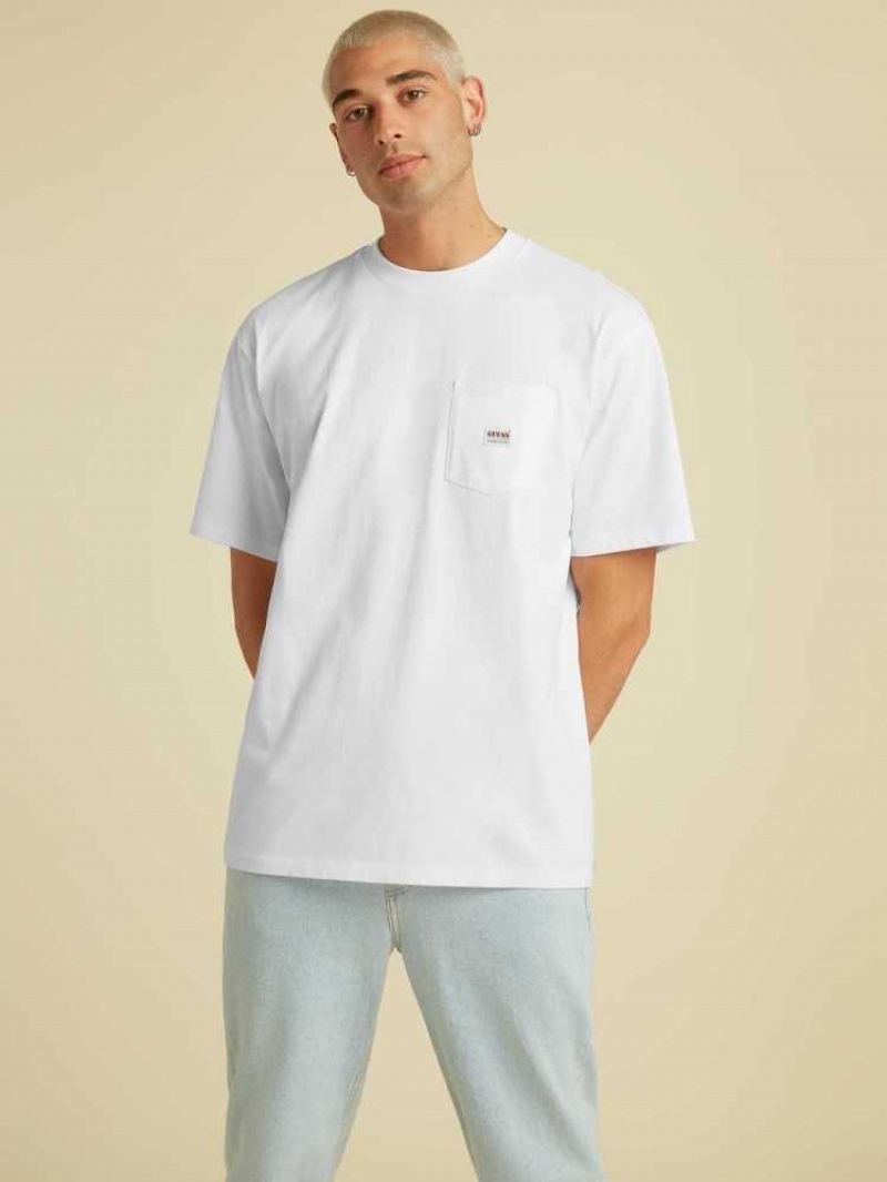 T Shirts Guess Originale Kit Pocket Homme Blanche | 69321-EAOG