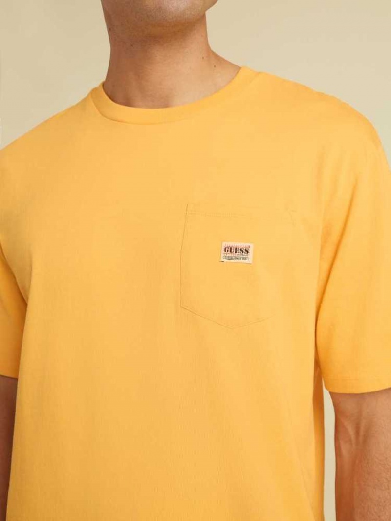 T Shirts Guess Originale Kit Pocket Homme Mangue Jaune | 84956-CLVS