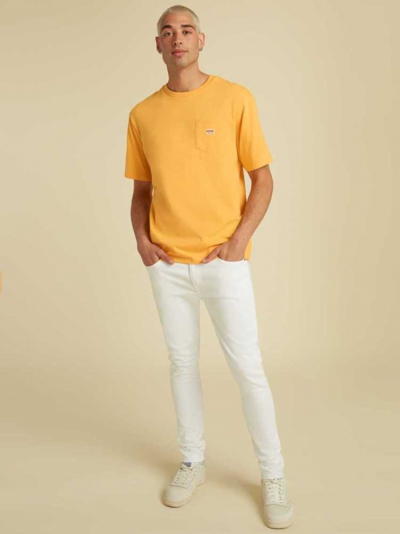 T Shirts Guess Originale Kit Pocket Homme Mangue Jaune | 84956-CLVS