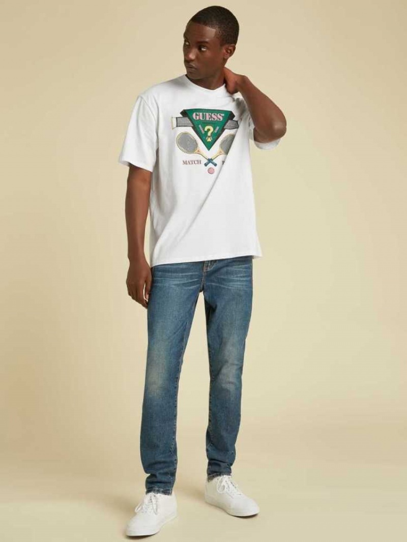 T Shirts Guess Originale Logo Homme Blanche | 63480-PDLW