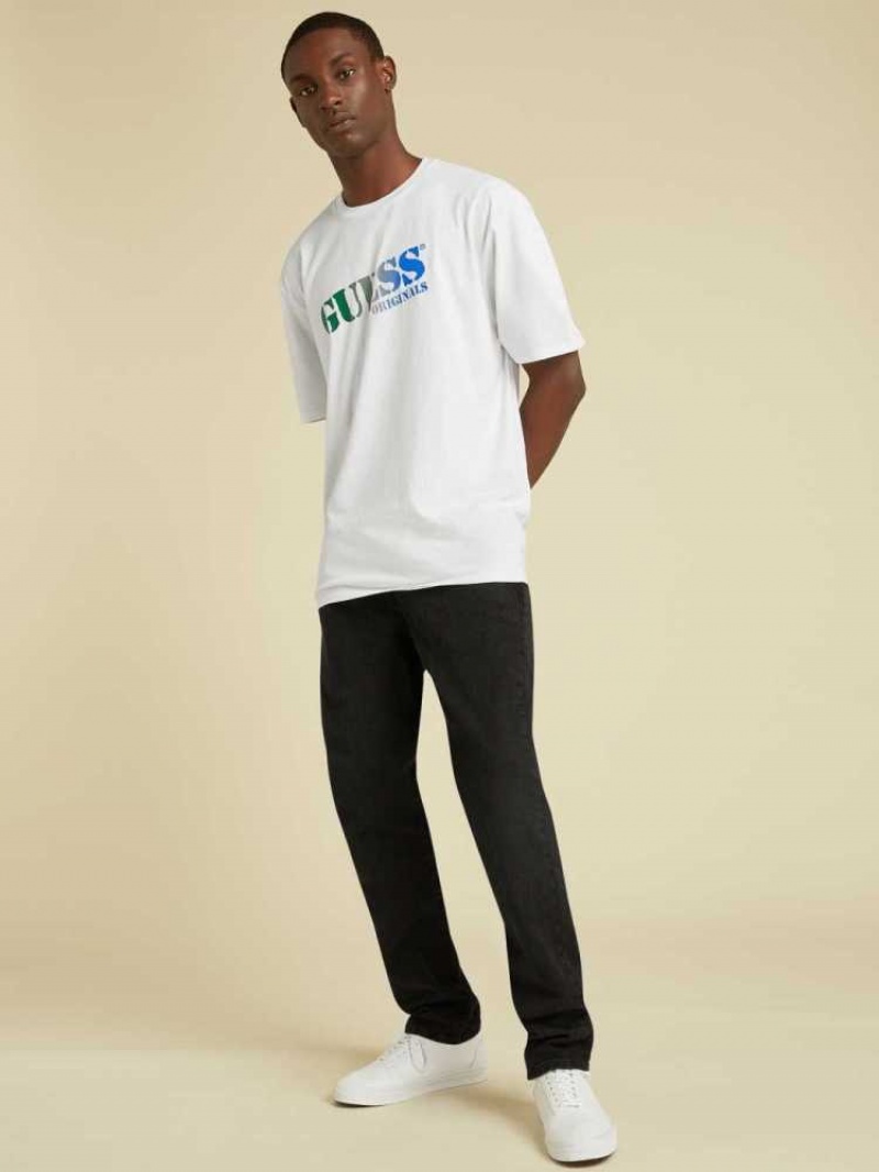 T Shirts Guess Originale Ombre Logo Homme Blanche | 86712-AUDV