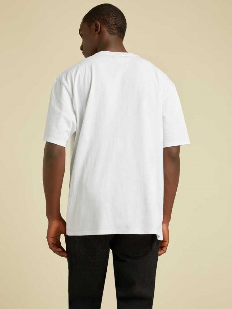 T Shirts Guess Originale Ombre Logo Homme Blanche | 86712-AUDV