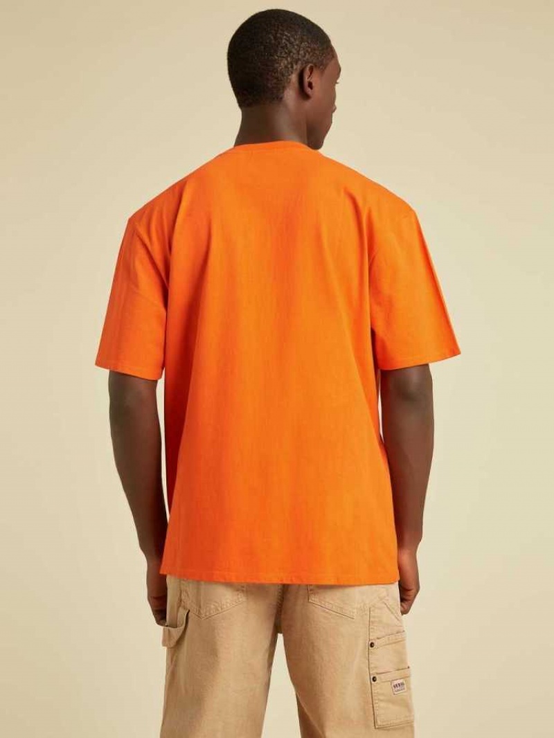 T Shirts Guess Originale Ombre Logo Homme Orange | 48509-FQBA