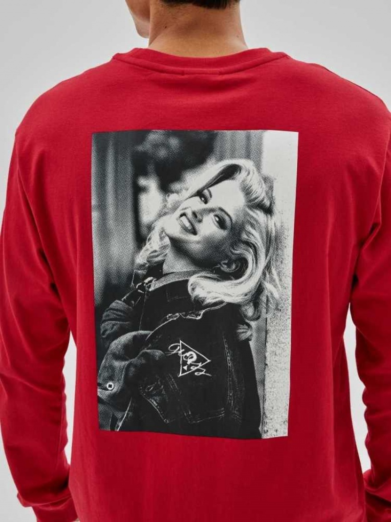 T Shirts Guess Originale x Anna Nicole Smith Homme Bordeaux | 75428-QSOM