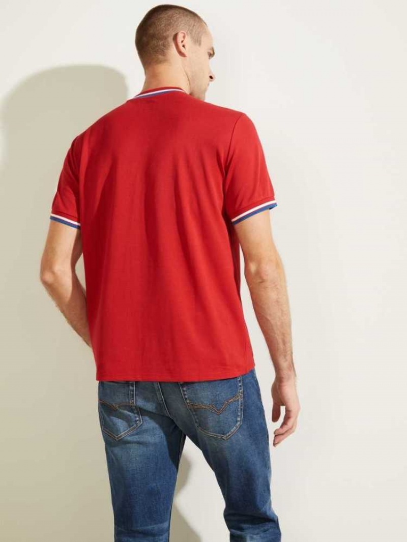 T Shirts Guess Paul Ringer Homme Rouge | 45680-AHRC